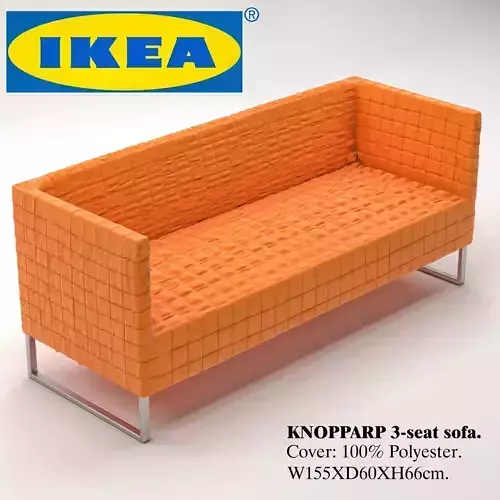 KNOPPARP-SOFA orange sofa with ikea logo 3D model