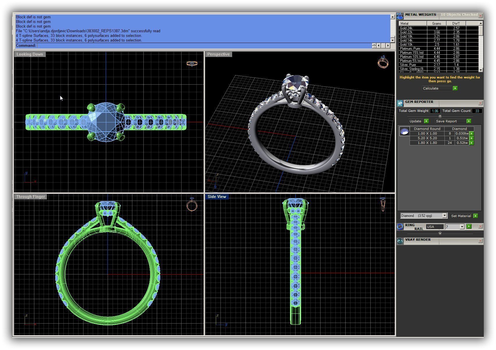 BULK-3DM-WithOut Gems-RING 49 Files 3D print model_49