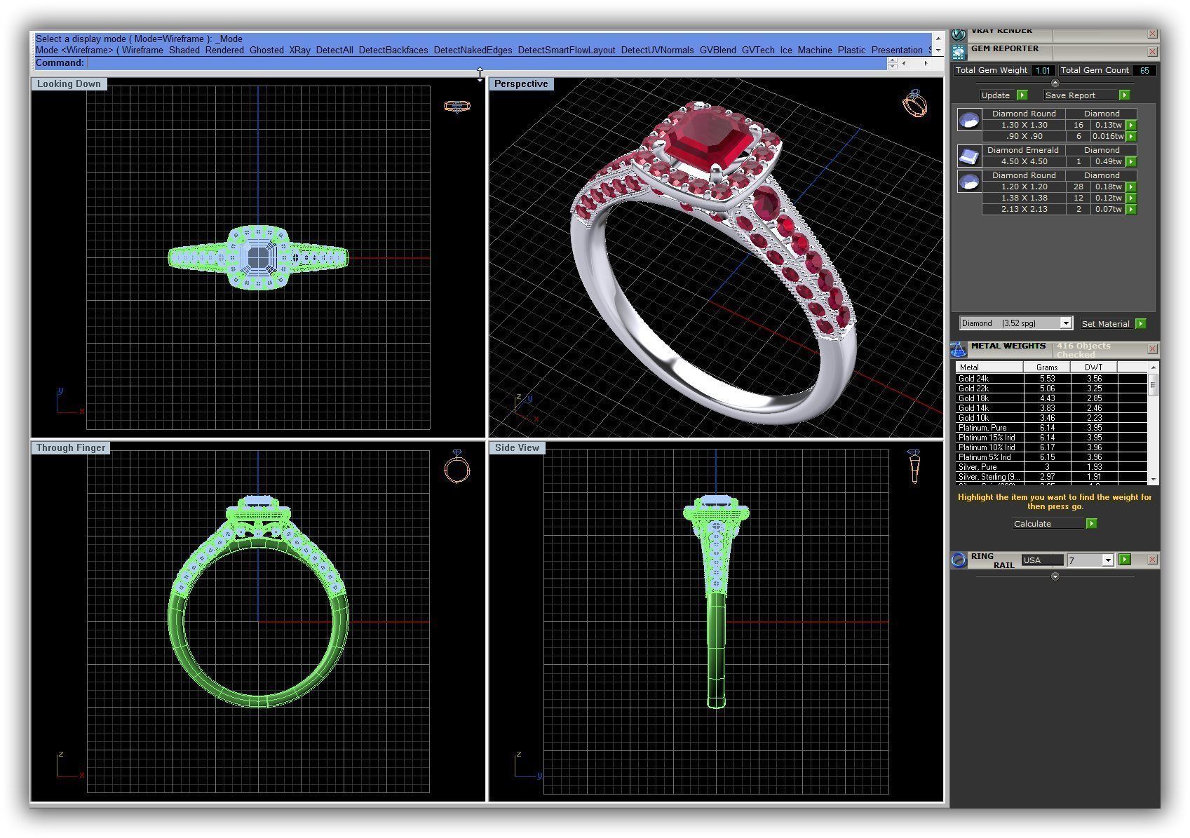 BULK-3DM-WithOut Gems-RING 50 Files 3D print model_50