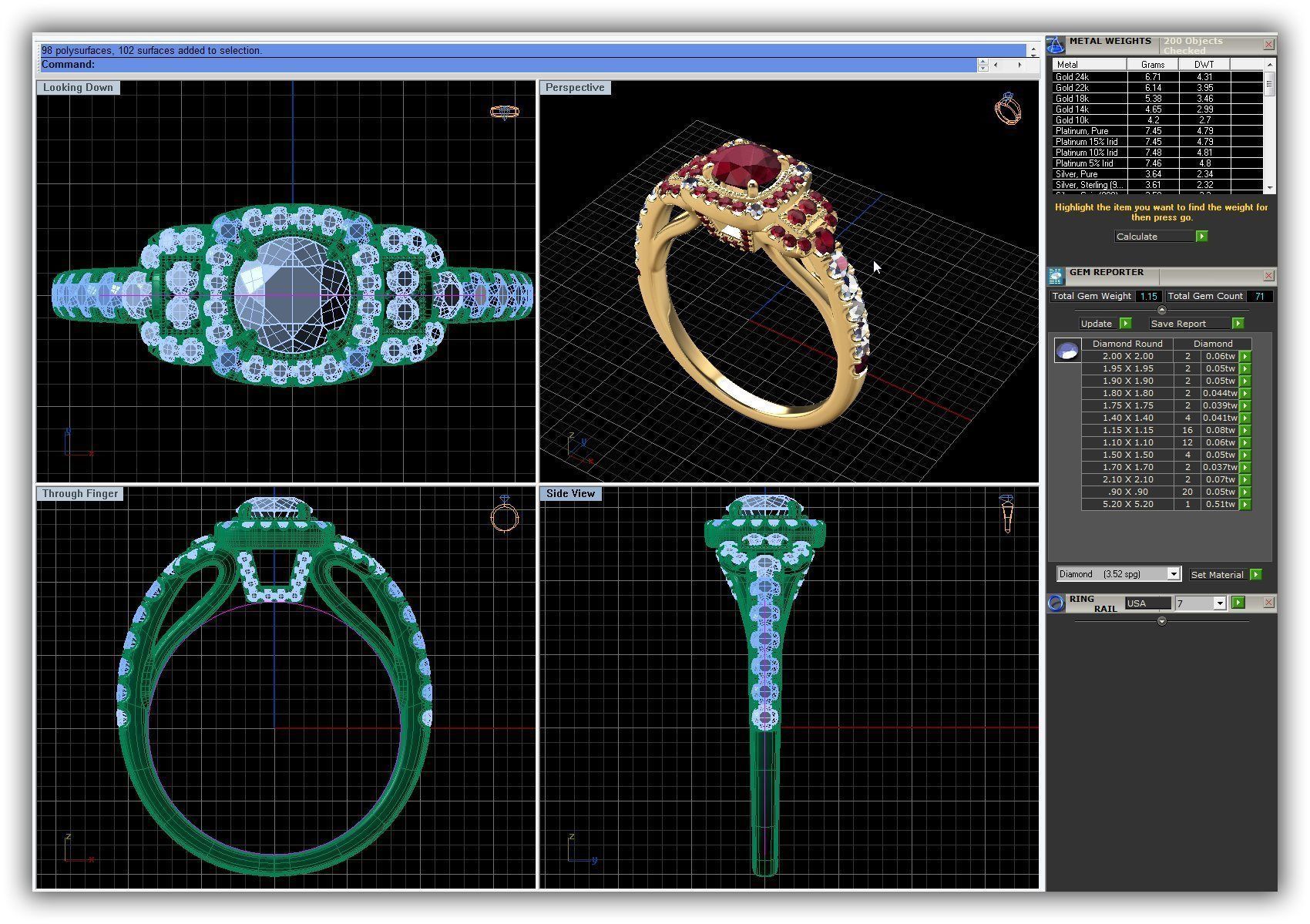 BULK-3DM-WithOut Gems-RING 50 Files 3D print model_3