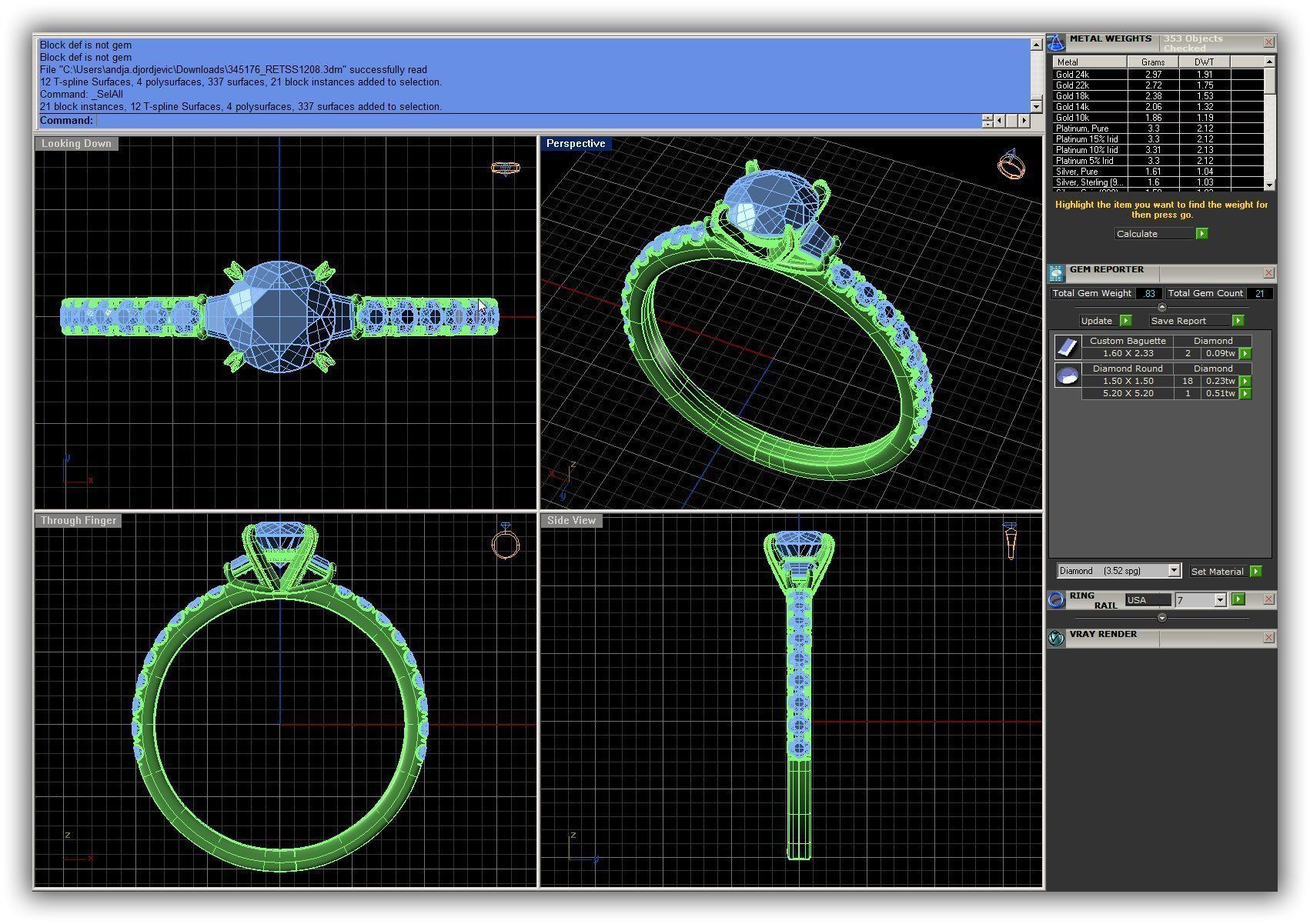 BULK-3DM-WithOut Gems-RING 50 Files 3D print model_24