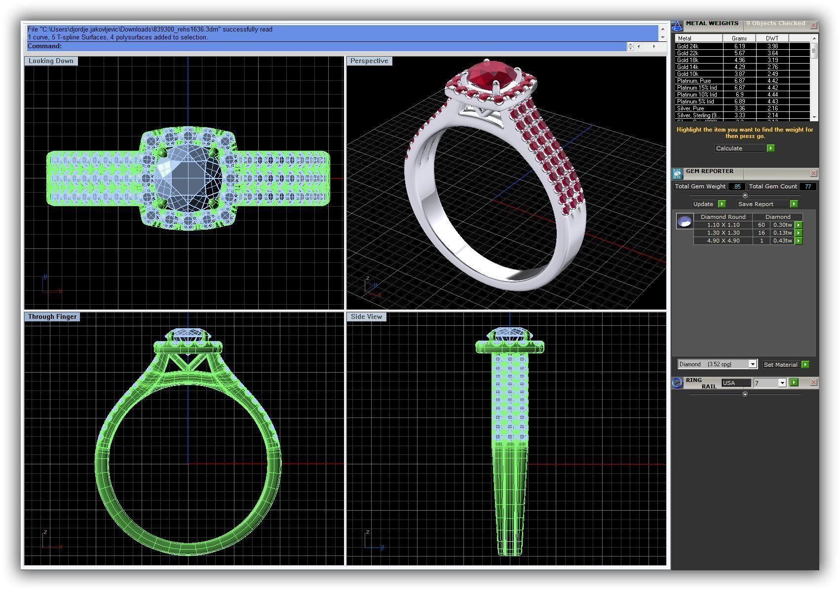 BULK-3DM-WithOut Gems-RING 50 Files 3D print model_16