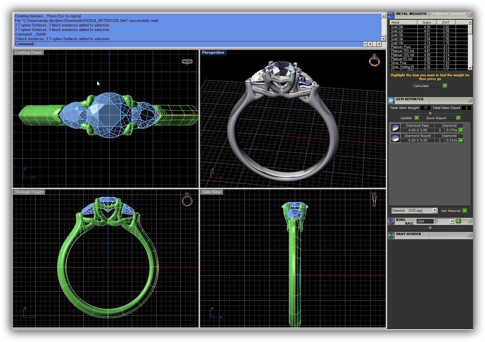 BULK-3DM-WithOut Gems-RING 50 Files 3D print model_23
