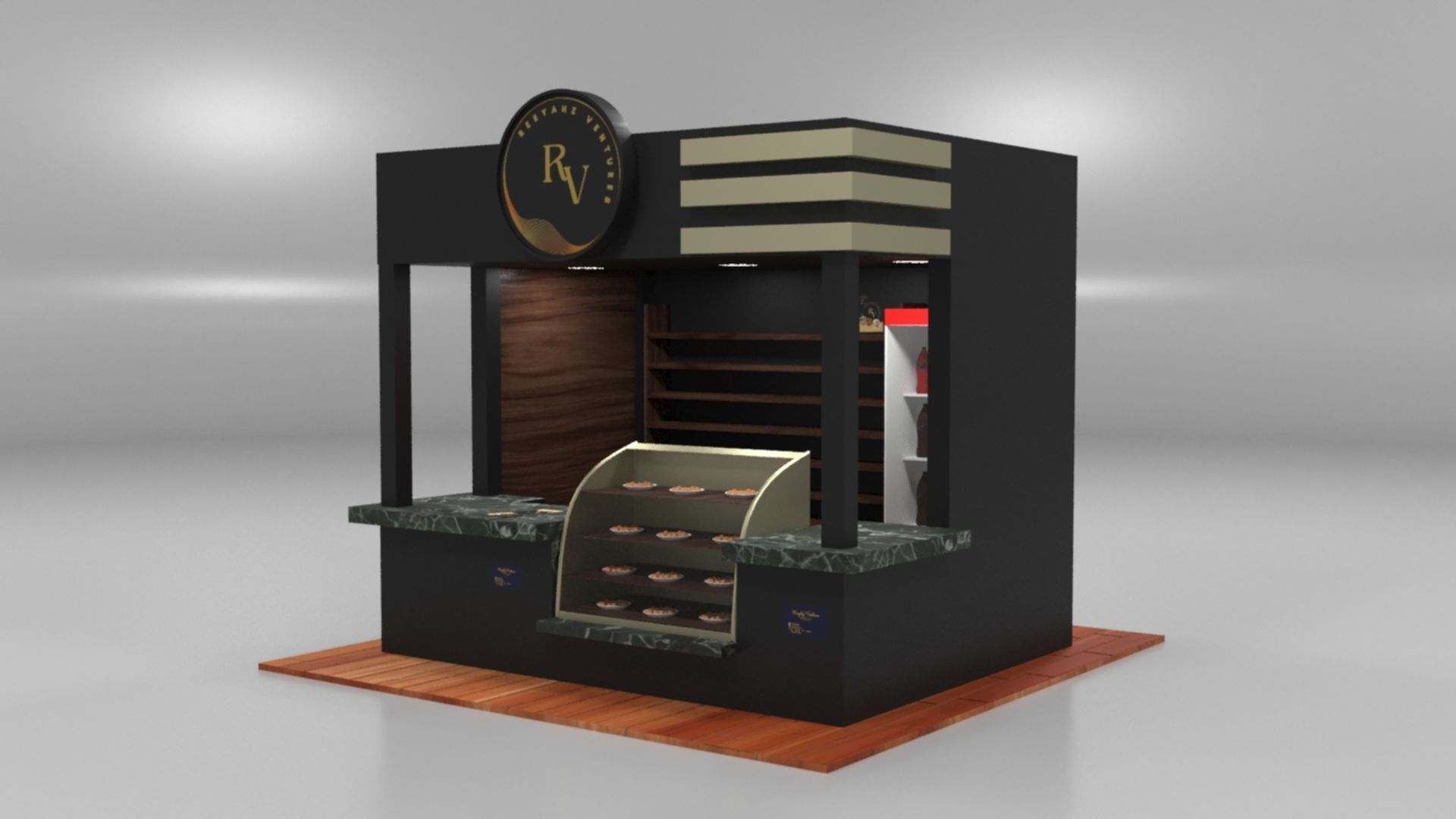Immersive Small Shop Stall 3D Model Low-poly 3D model_6