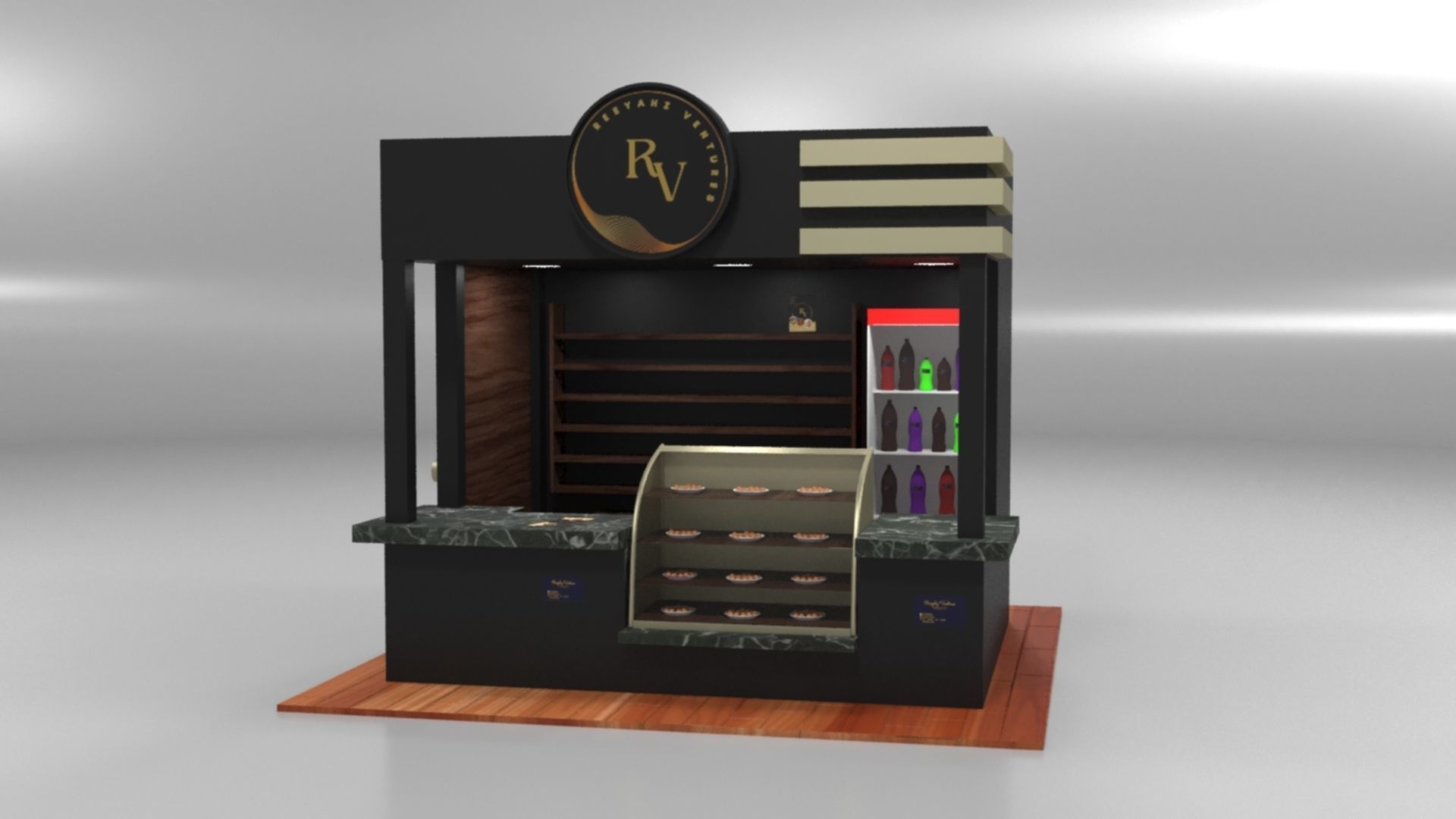 Immersive Small Shop Stall 3D Model Low-poly 3D model_4