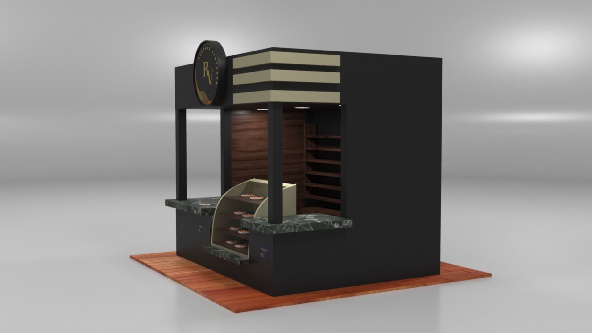 Immersive Small Shop Stall 3D Model Low-poly 3D model_14