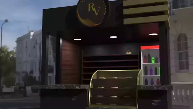 Immersive Small Shop Stall 3D Model Low-poly 3D model