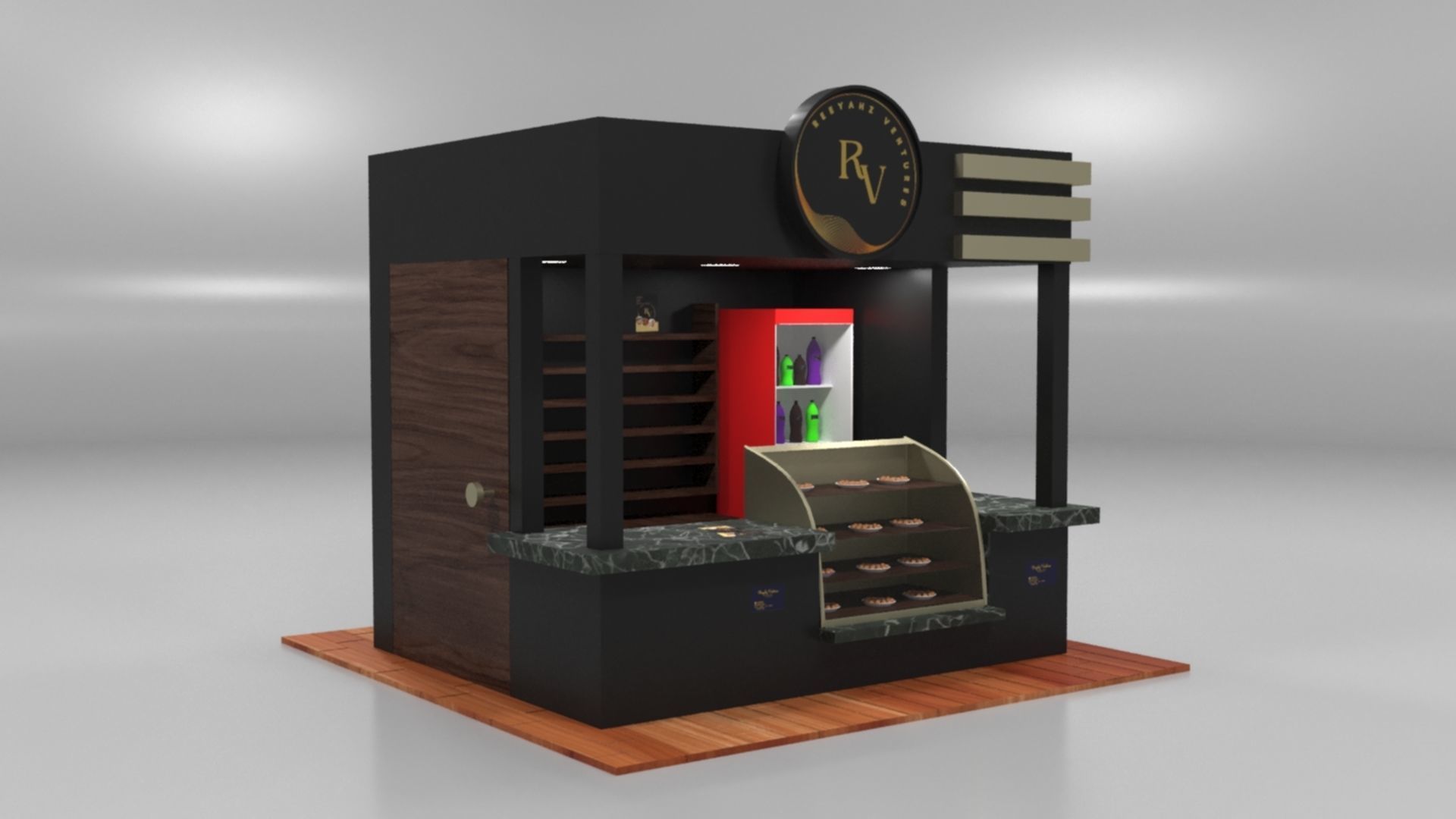 Immersive Small Shop Stall 3D Model Low-poly 3D model_34