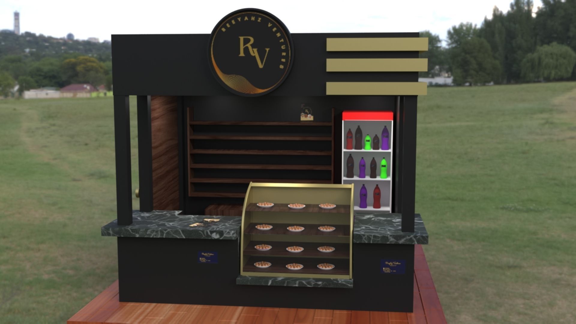 Immersive Small Shop Stall 3D Model Low-poly 3D model_3