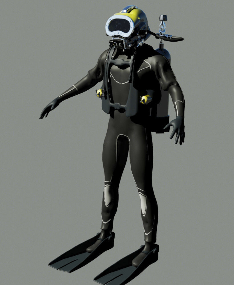 Scuba Diver Pro 3D model_6