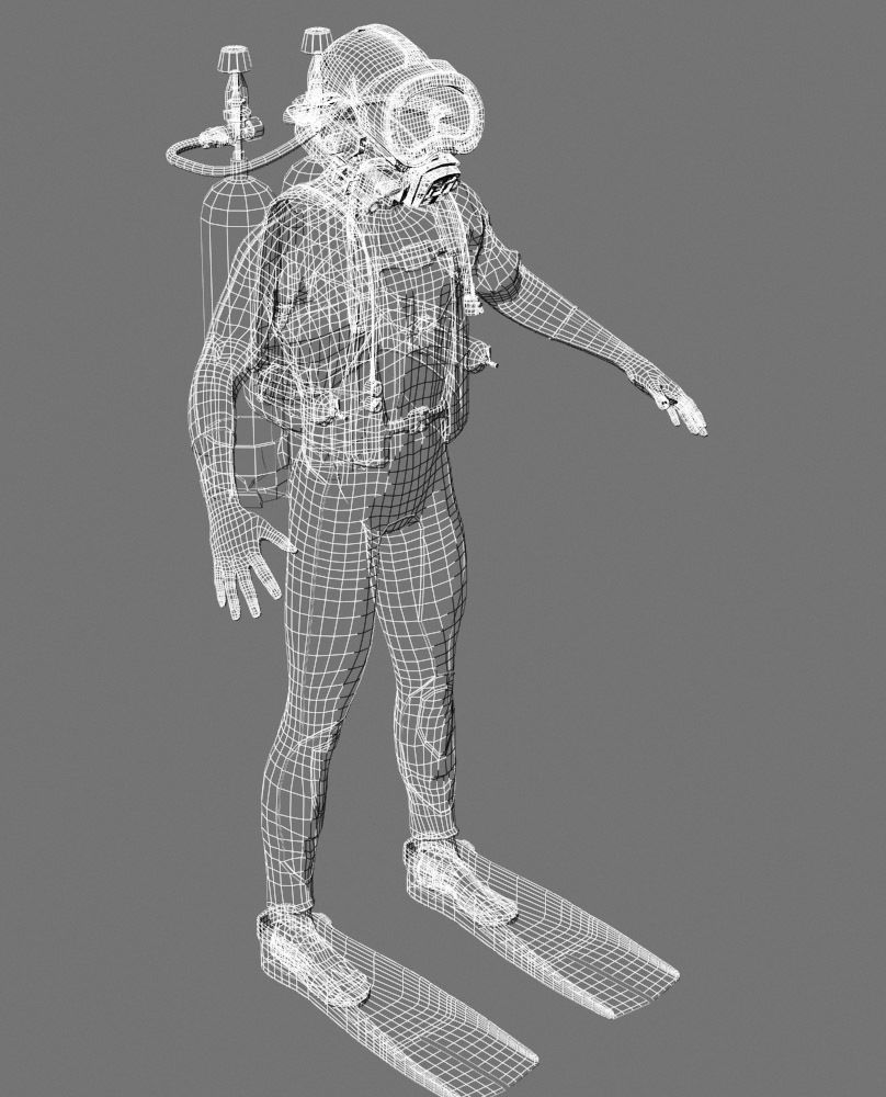 Scuba Diver Pro 3D model_8