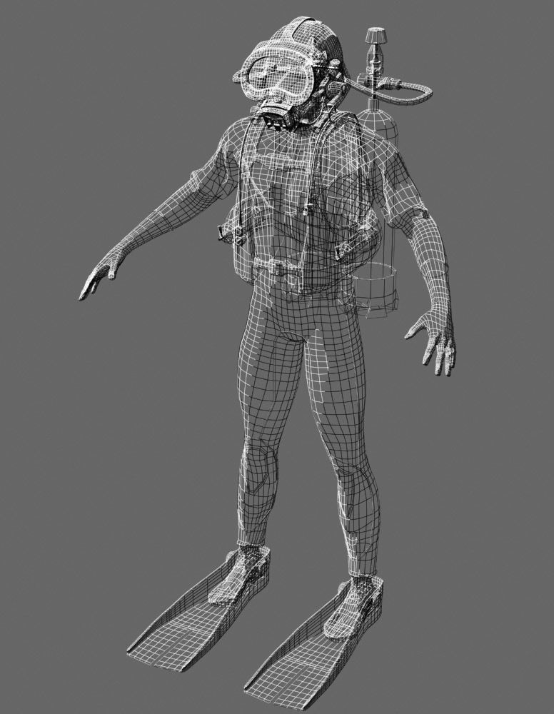 Scuba Diver Pro 3D model_7