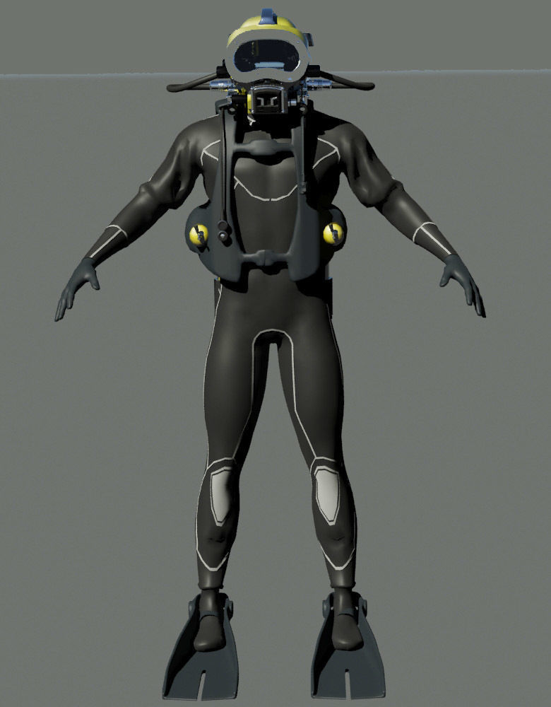 Scuba Diver Pro 3D model_4
