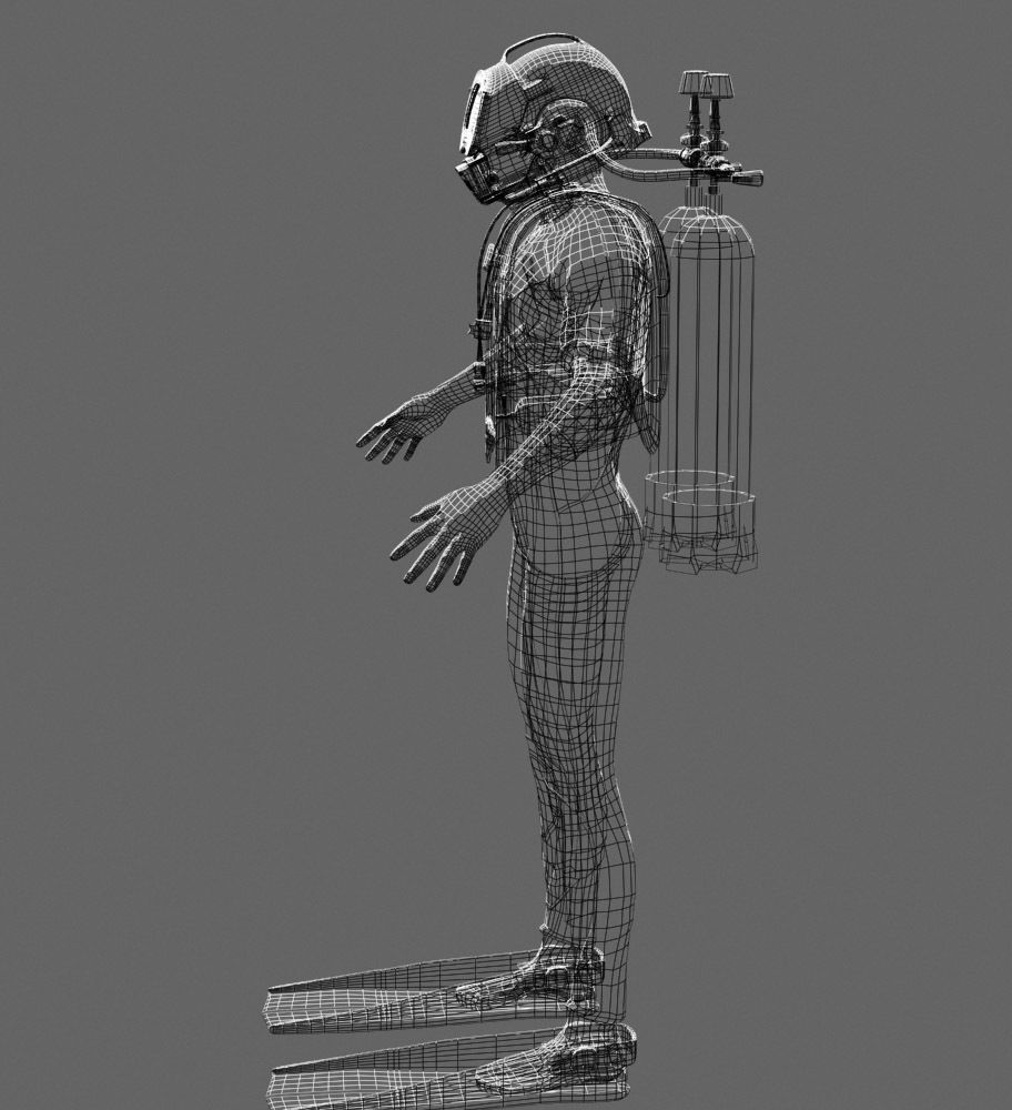 Scuba Diver Pro 3D model_10