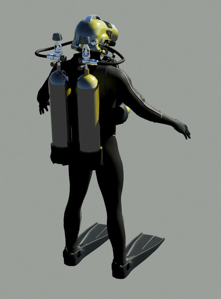 Scuba Diver Pro 3D model_3