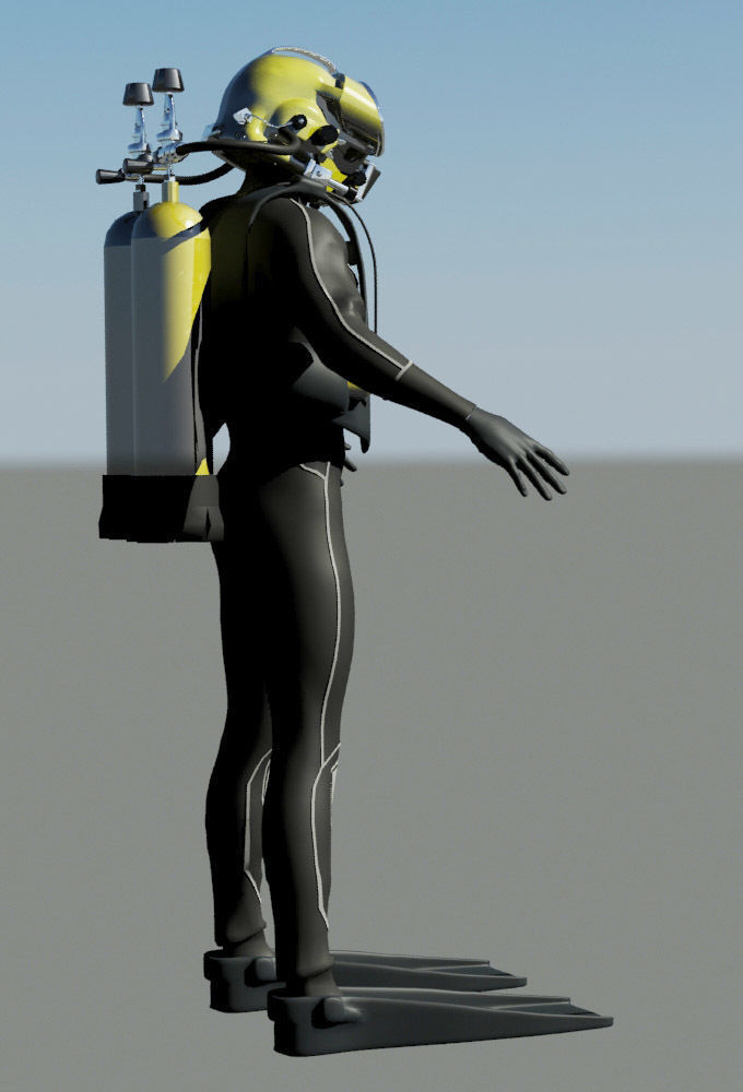 Scuba Diver Pro 3D model_2