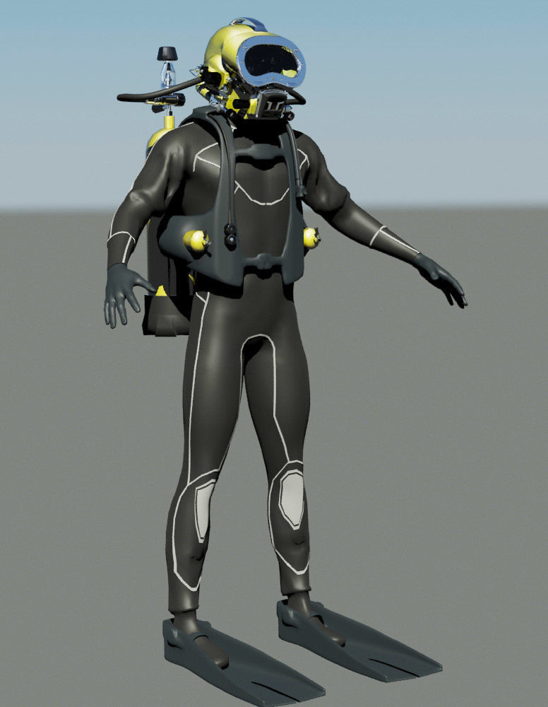 Scuba Diver Pro 3D model_1