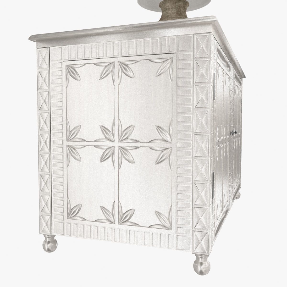 STUDIO A Lily Pad Wall Sconce and custom made cabinet and table  3D model_4