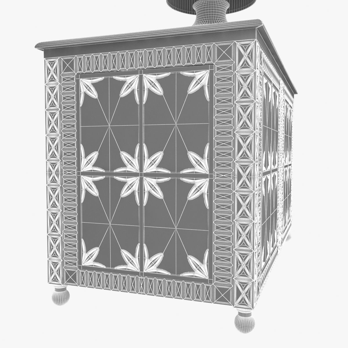 STUDIO A Lily Pad Wall Sconce and custom made cabinet and table  3D model_7