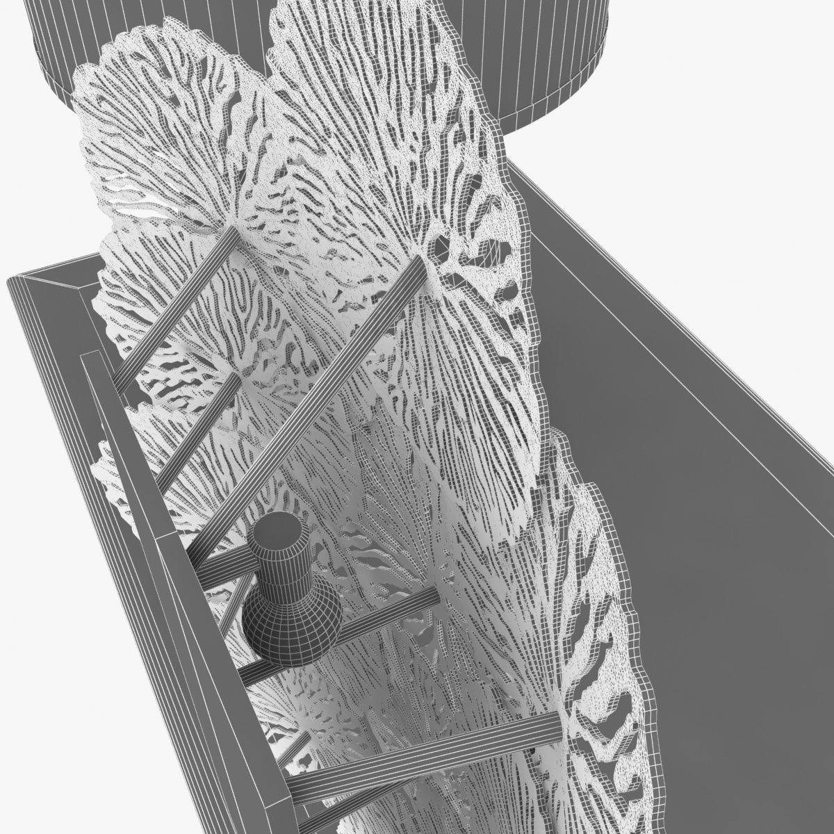 STUDIO A Lily Pad Wall Sconce and custom made cabinet and table  3D model_11