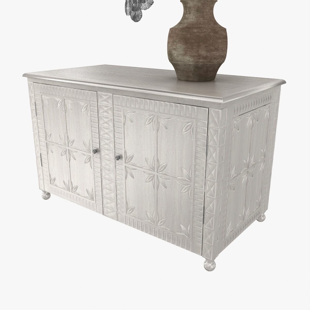 STUDIO A Lily Pad Wall Sconce and custom made cabinet and table  3D model_6