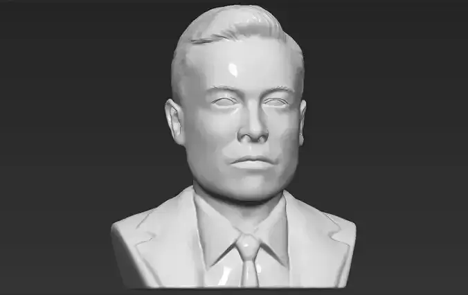Elon Musk bust 3D printing ready obj stl formats 3D print model