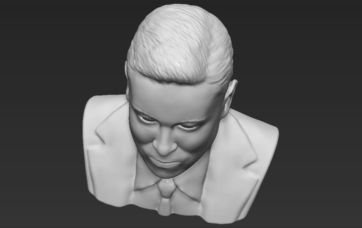 Elon Musk bust 3D printing ready obj stl formats 3D print model_21