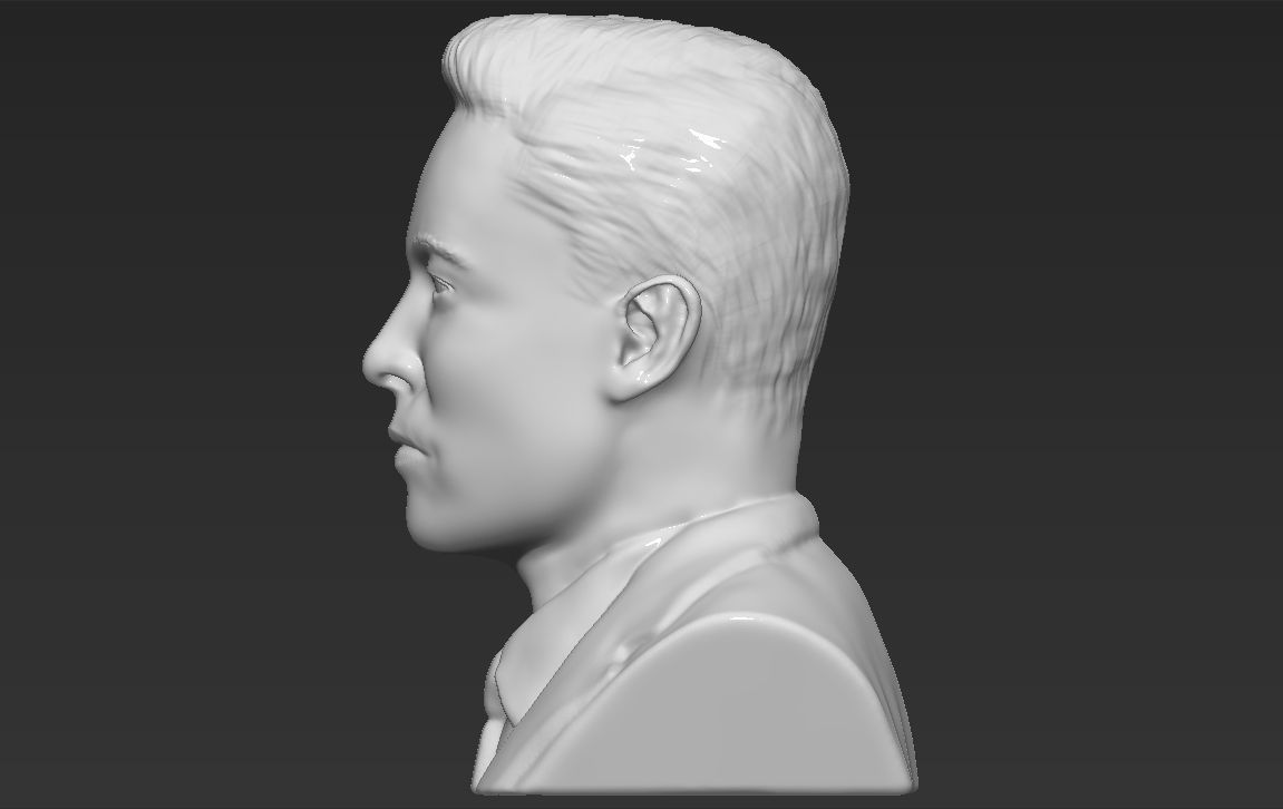 Elon Musk bust 3D printing ready obj stl formats 3D print model_20