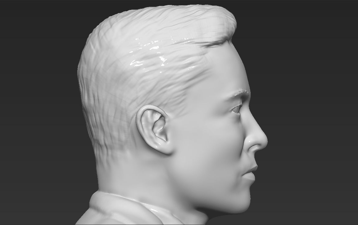 Elon Musk bust 3D printing ready obj stl formats 3D print model_15