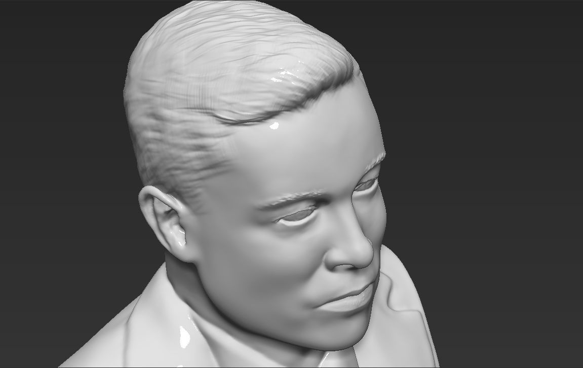 Elon Musk bust 3D printing ready obj stl formats 3D print model_18
