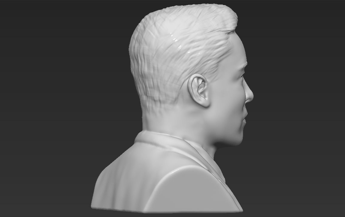 Elon Musk bust 3D printing ready obj stl formats 3D print model_8