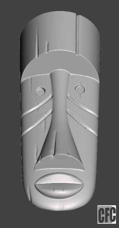 WoodCarving detail - tiki mask - 3d model for CNC - WCCFC0N 3D print model_3