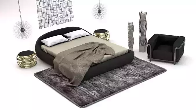 Polaris Bedroom B147 3D model