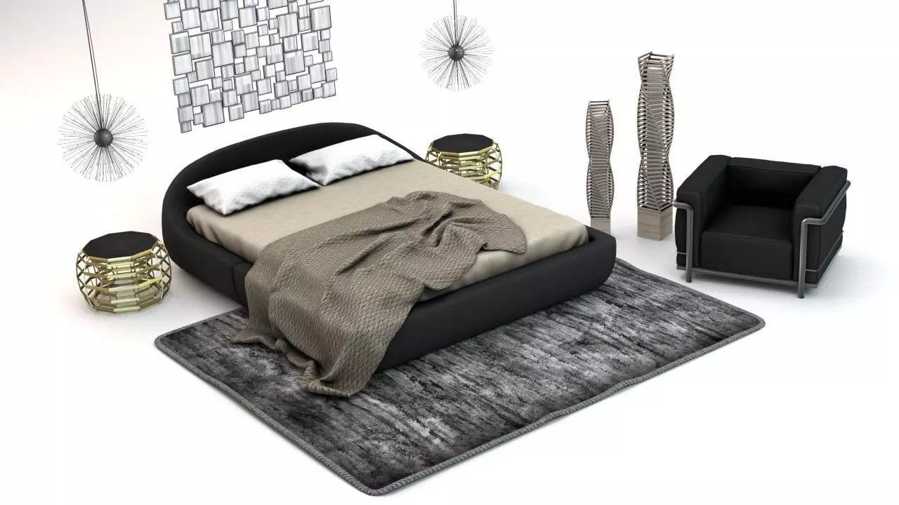 Polaris Bedroom B147 3D model_0