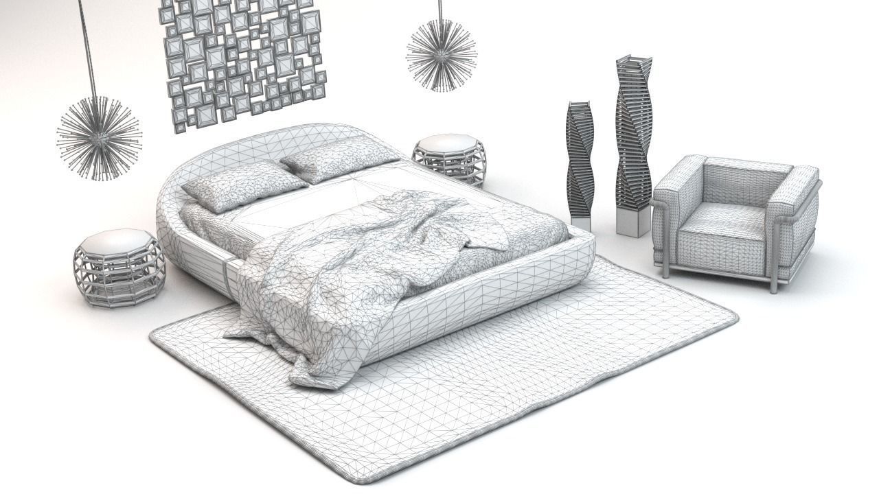 Polaris Bedroom B147 3D model_6
