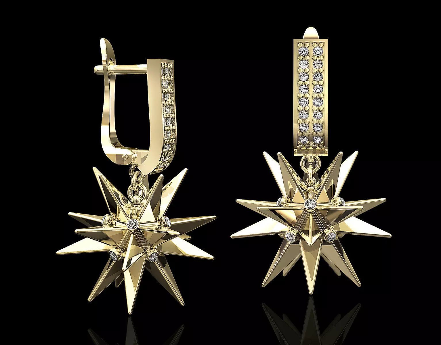 Christmas Star Earrings 3D print model_0