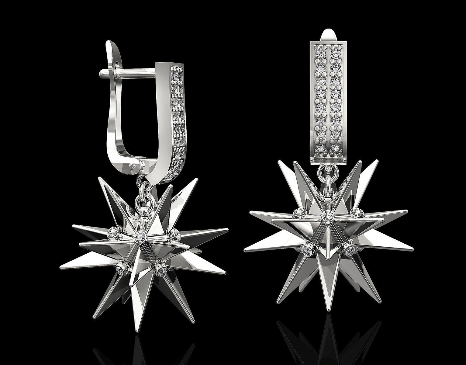 Christmas Star Earrings 3D print model_1