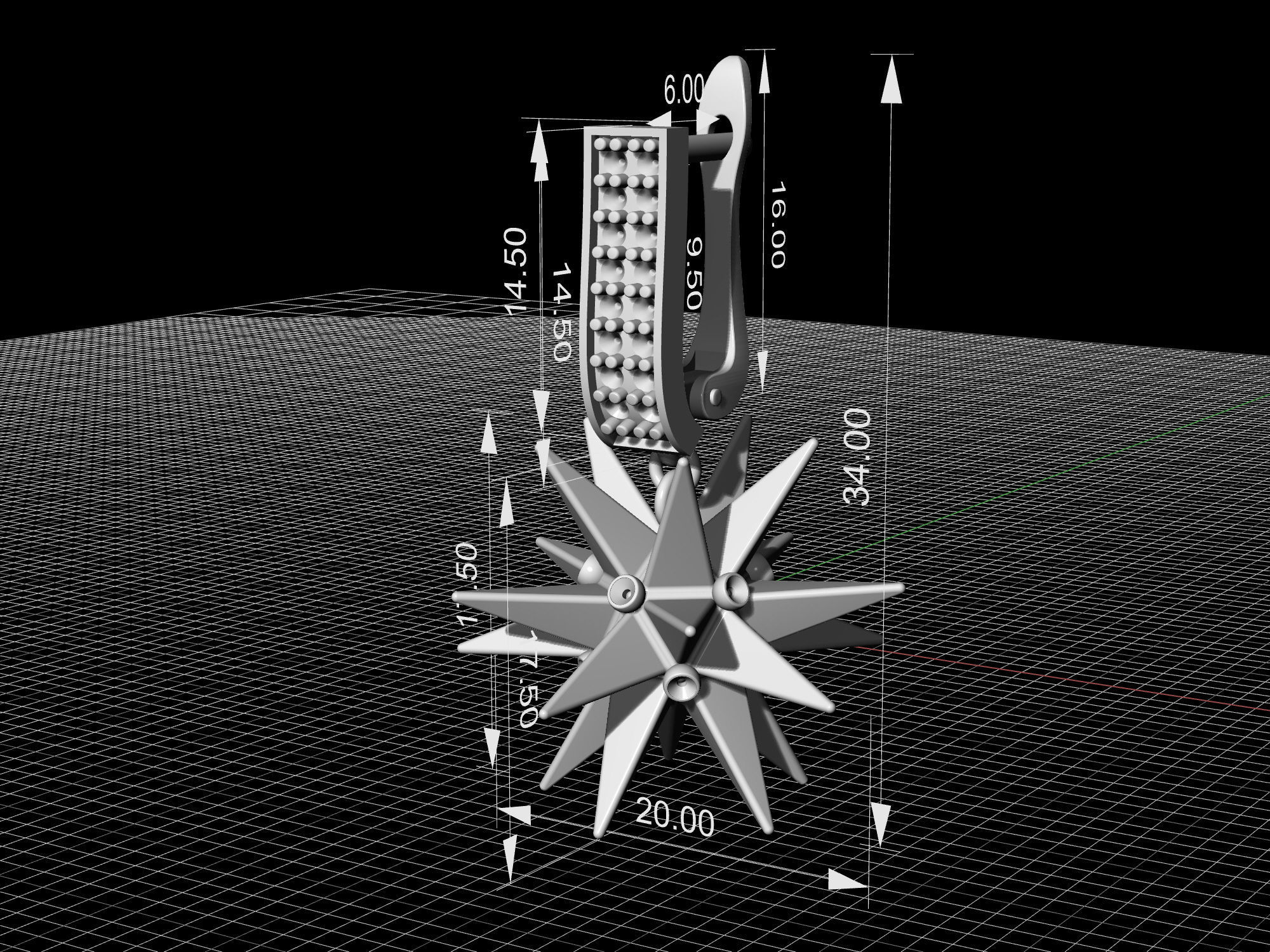 Christmas Star Earrings 3D print model_14