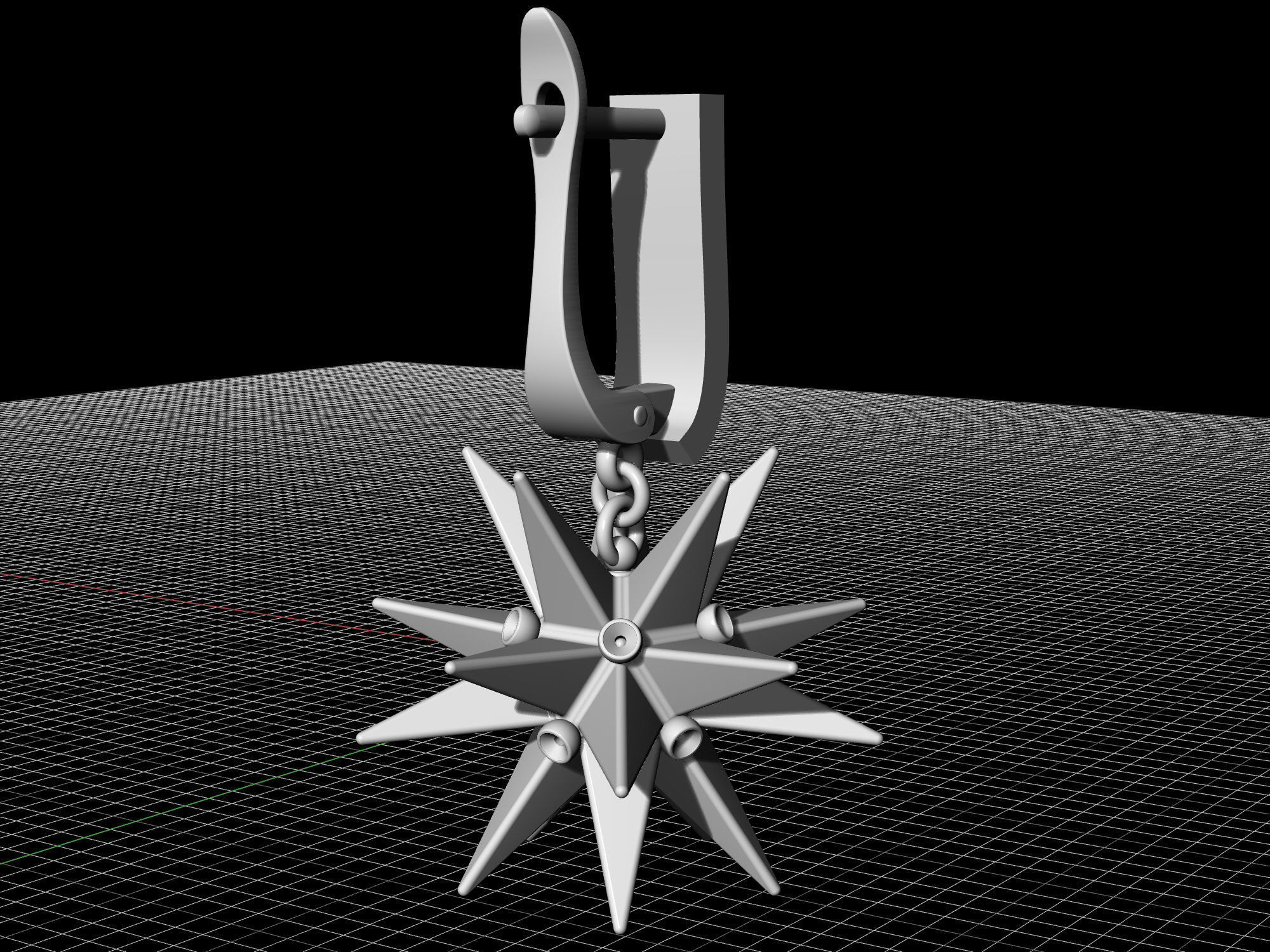 Christmas Star Earrings 3D print model_10