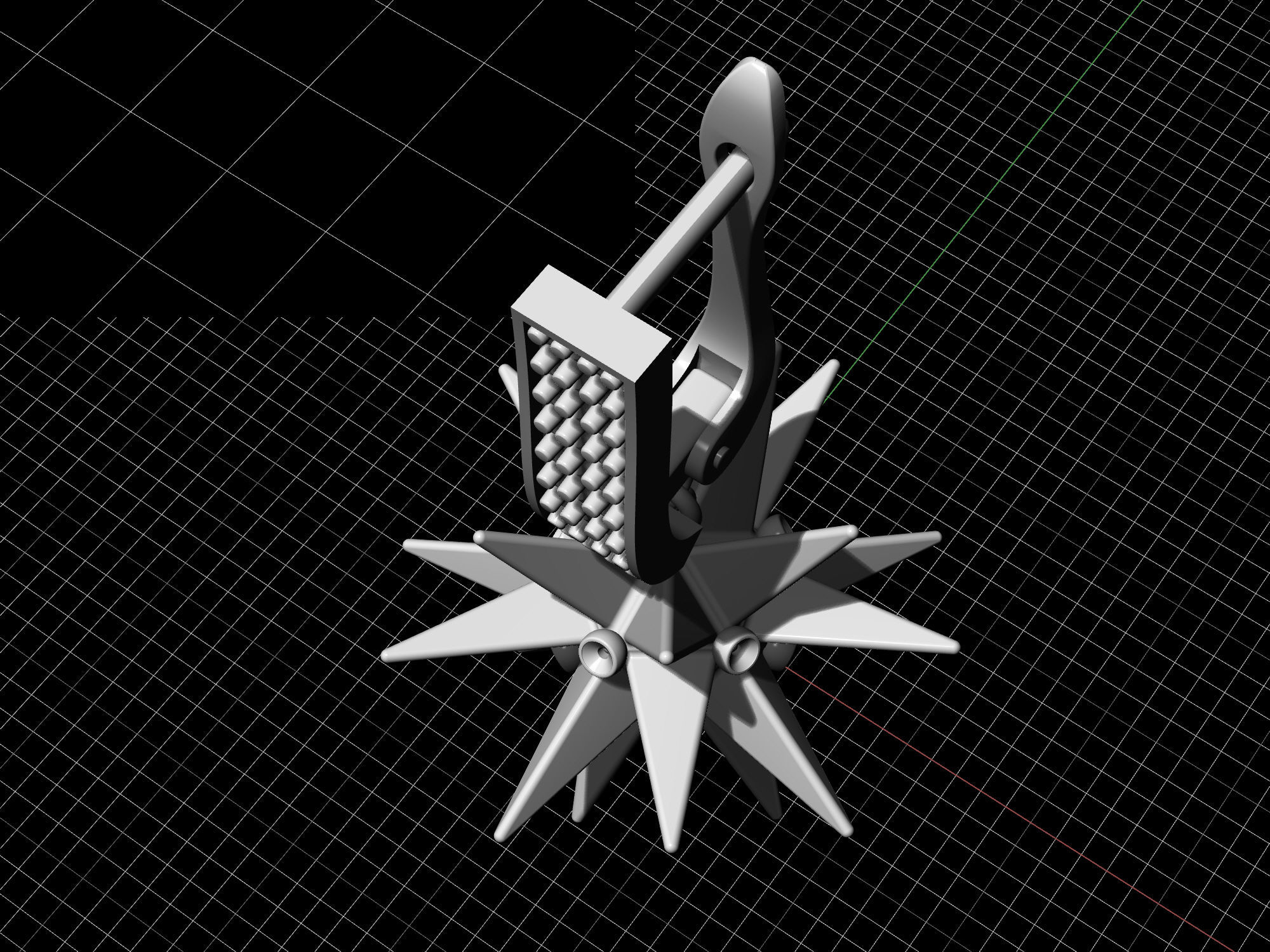 Christmas Star Earrings 3D print model_11