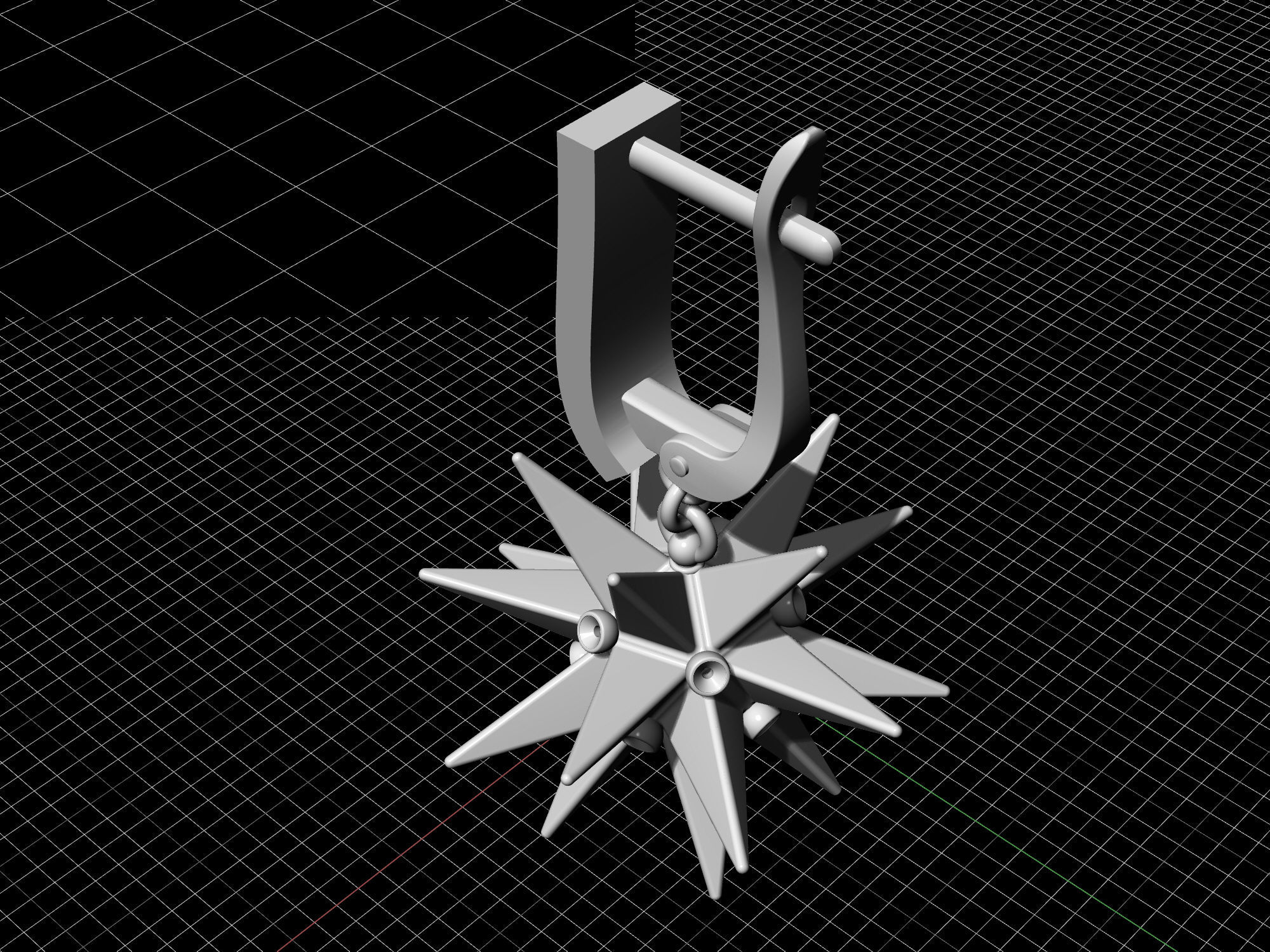 Christmas Star Earrings 3D print model_9