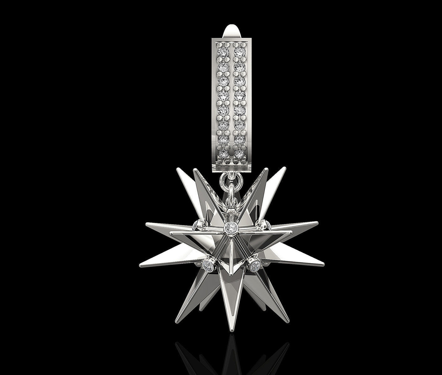 Christmas Star Earrings 3D print model_3