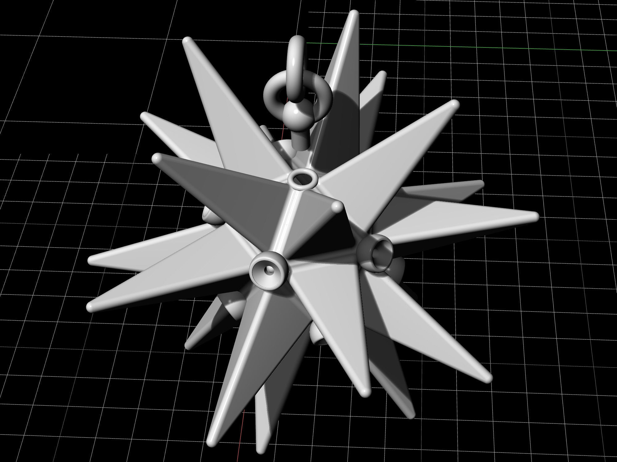 Christmas Star Earrings 3D print model_8