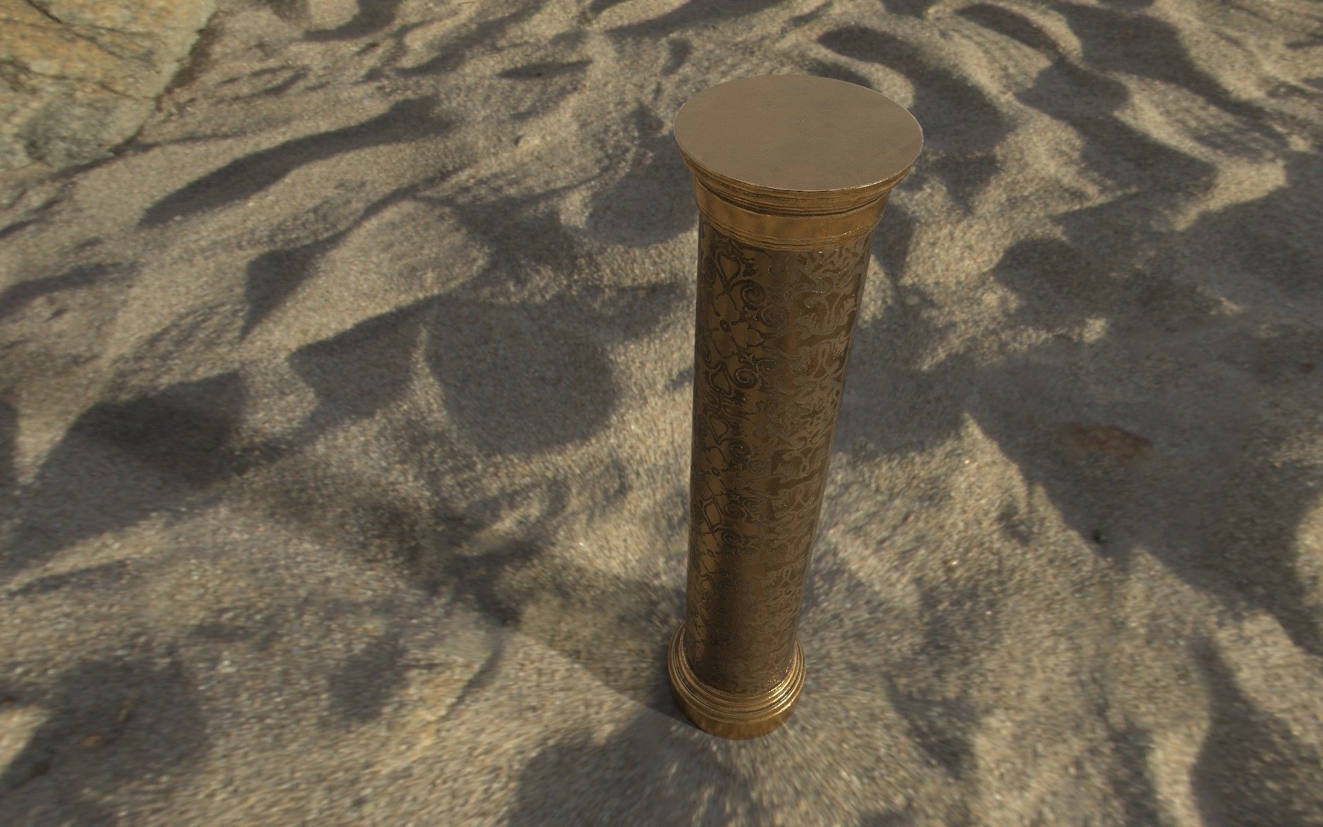 game column gold bronze Low-poly 3D model_2