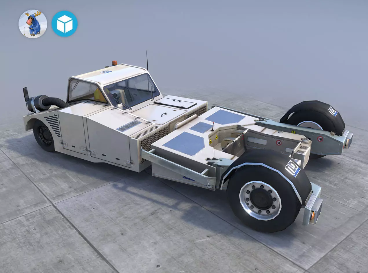 Towbarless Aircraft Tractors LTD TPX-200-S white Low-poly 3D model