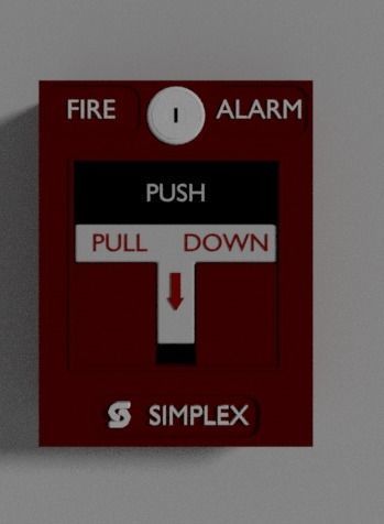 Fire Pull Alarm Low-poly 3D model_2