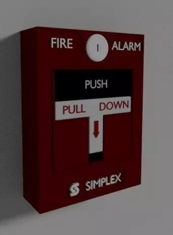 Fire Pull Alarm Low-poly 3D model_0