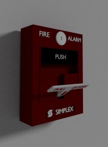 Fire Pull Alarm Low-poly 3D model_1