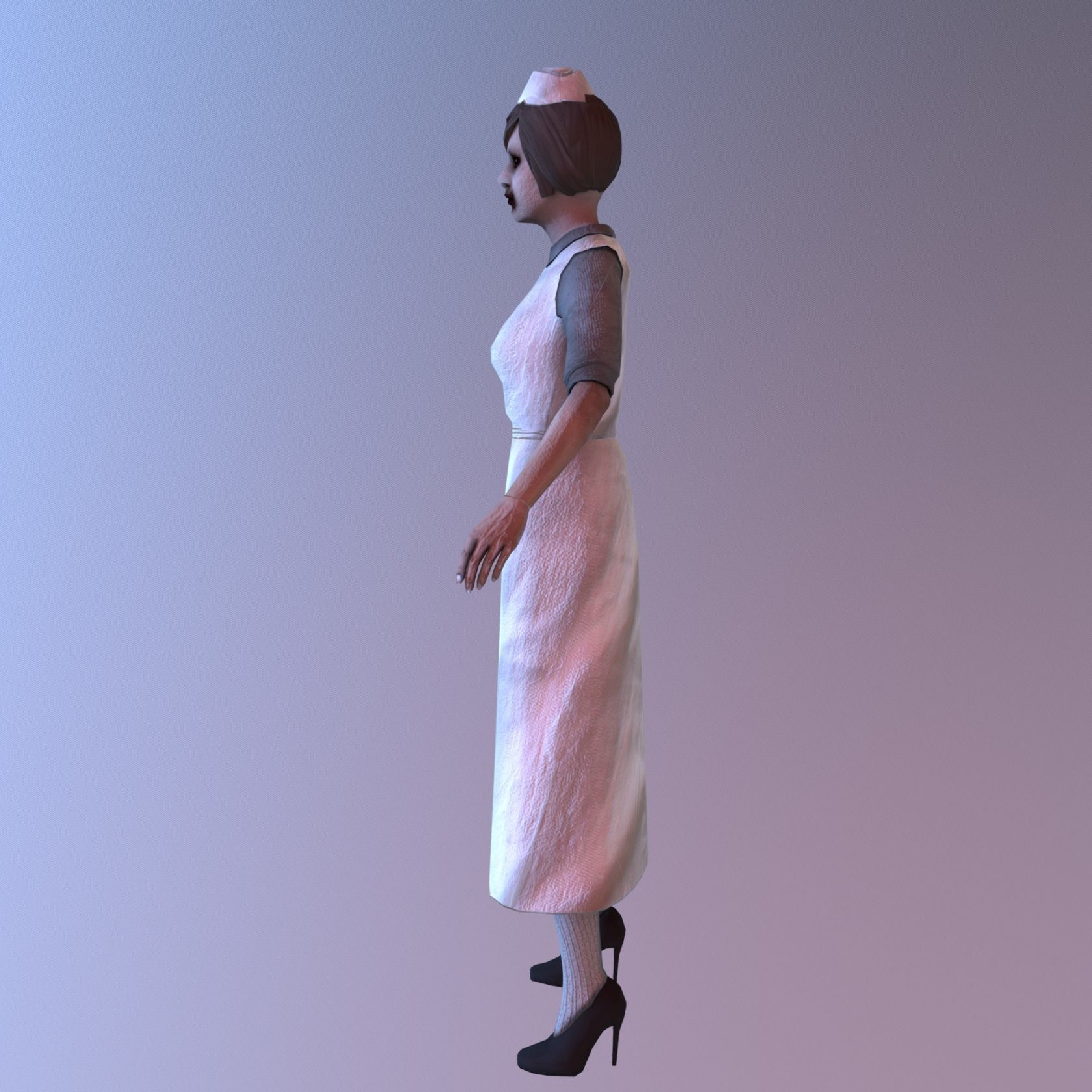 Horror Nurse Low-poly 3D model_5