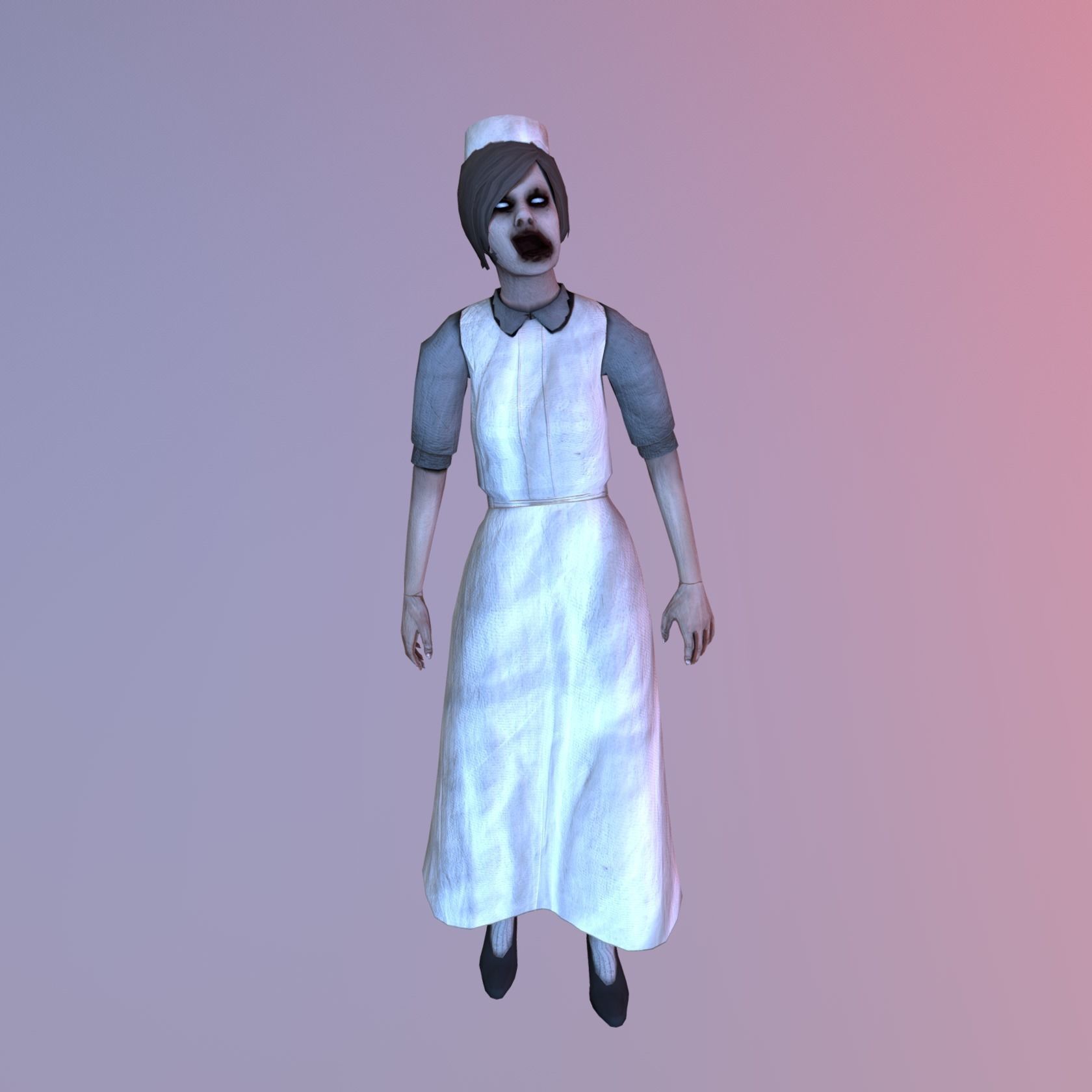 Horror Nurse Low-poly 3D model_1